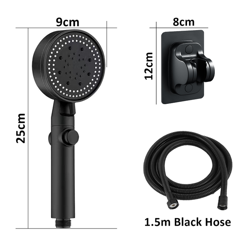 Shower Head Water Saving 5 Mode Adjustable High Pressure Shower One Key Stop Water Massage Eco Shower Bathroom