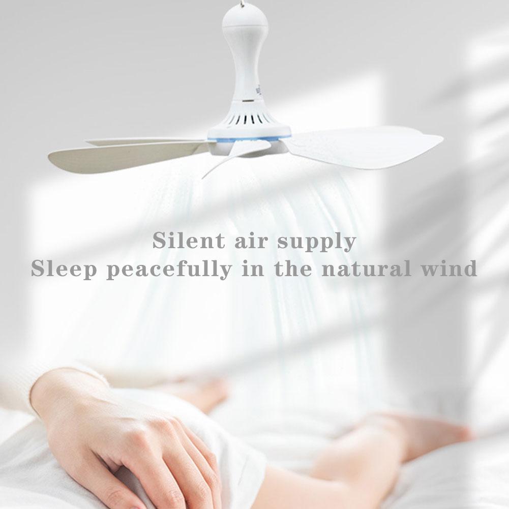 Silent 6 Leaves USB Powered Ceiling Canopy Fan for Camping Bed Dormitory Tent