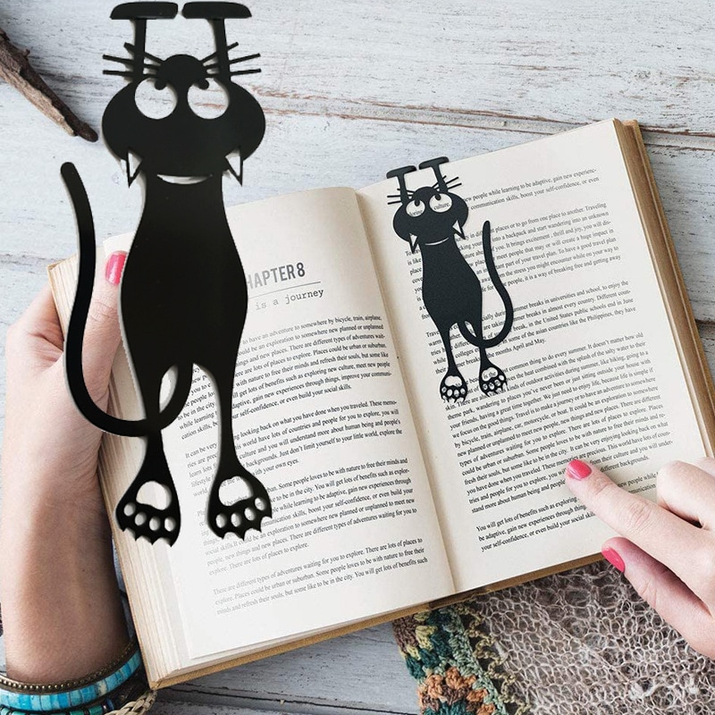 Silhouette Funny Cat Bookmarker (5 pcs)