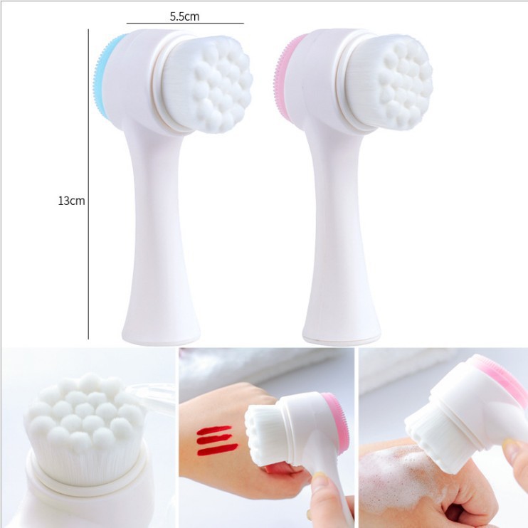 Silica Gel Facial Brush Double Sided Facial Cleanser Blackhead Removing Product Pore Cleaner Exfoliating Facial Brush Silica Gel Facial Brush Double Sided Facial Cleanser Blackhead Removing Product Pore Cleaner Exfoliating Facial Brush
