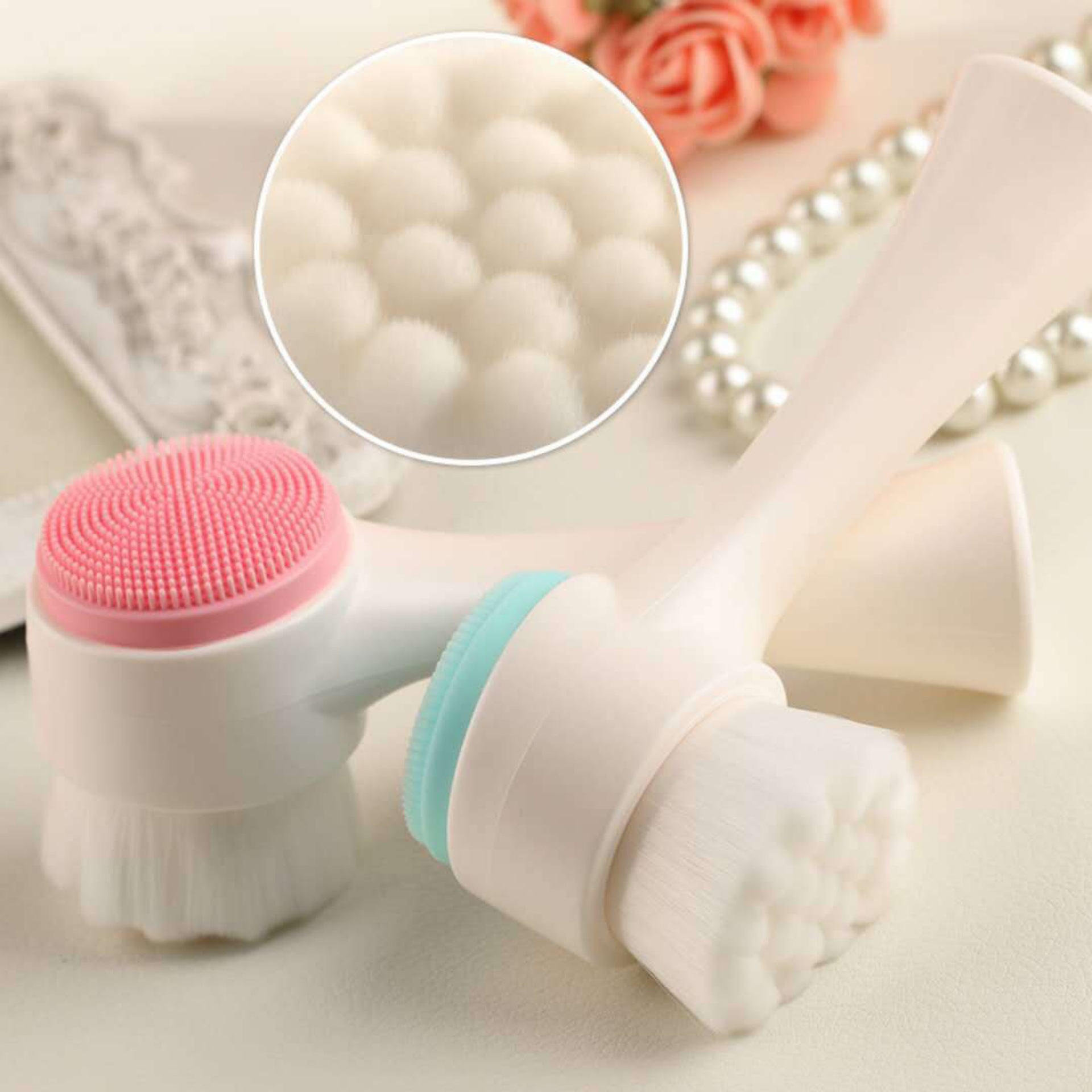 Silica Gel Facial Brush Double Sided Facial Cleanser Blackhead Removing Product Pore Cleaner Exfoliating Facial Brush Silica Gel Facial Brush Double Sided Facial Cleanser Blackhead Removing Product Pore Cleaner Exfoliating Facial Brush