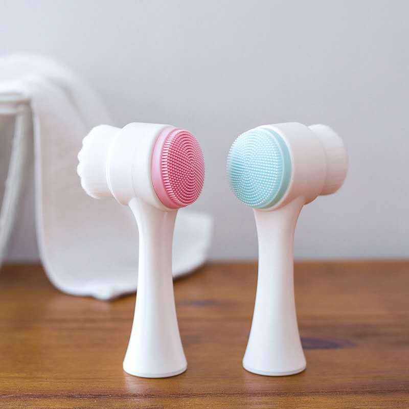 Silica Gel Facial Brush Double Sided Facial Cleanser Blackhead Removing Product Pore Cleaner Exfoliating Facial Brush Silica Gel Facial Brush Double Sided Facial Cleanser Blackhead Removing Product Pore Cleaner Exfoliating Facial Brush