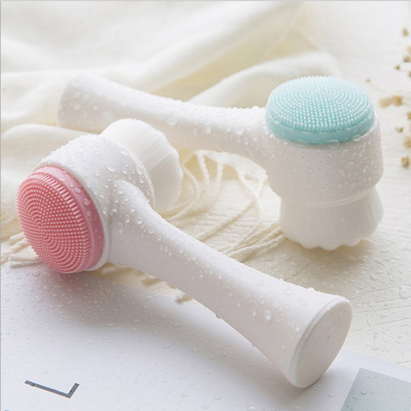 Silica Gel Facial Brush Double Sided Facial Cleanser Blackhead Removing Product Pore Cleaner Exfoliating Facial Brush Silica Gel Facial Brush Double Sided Facial Cleanser Blackhead Removing Product Pore Cleaner Exfoliating Facial Brush