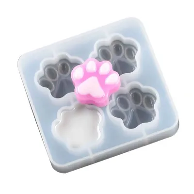 Silicone 4 Slot Paw Print Mold