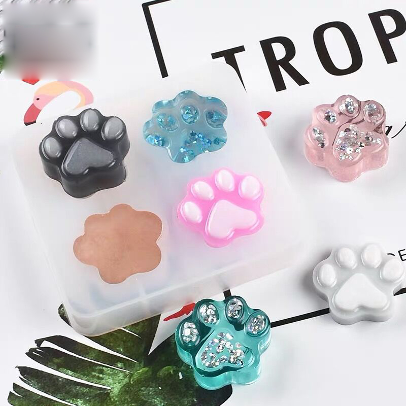 Silicone 4 Slot Paw Print Mold Silicone 4 Slot Paw Print Mold