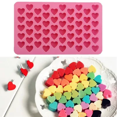 Silicone 55 Slot Heart Ice Cube Tray