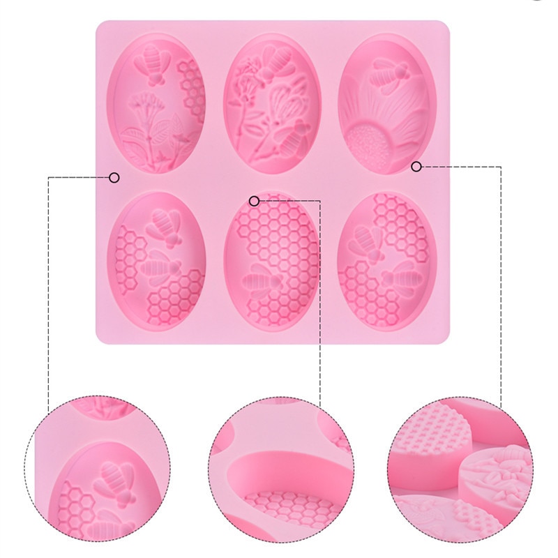 Silicone 6 Cavity Honeycomb Soap Mold