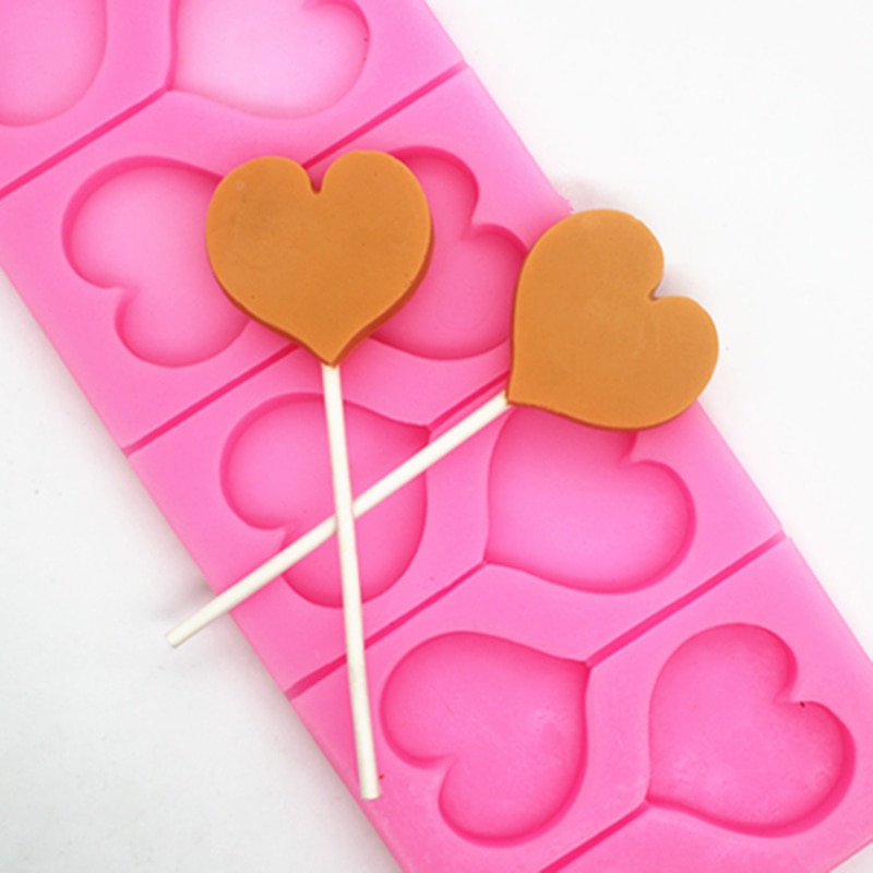 Silicone 8 Hole Heart Lollipop Mold Silicone 8 Hole Heart Lollipop Mold