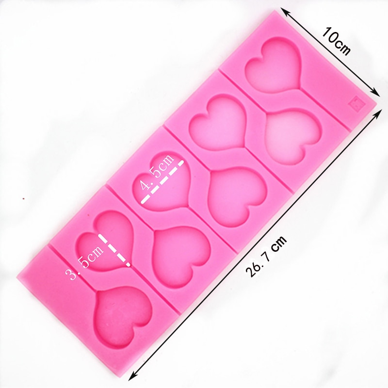 Silicone 8 Hole Heart Lollipop Mold Silicone 8 Hole Heart Lollipop Mold