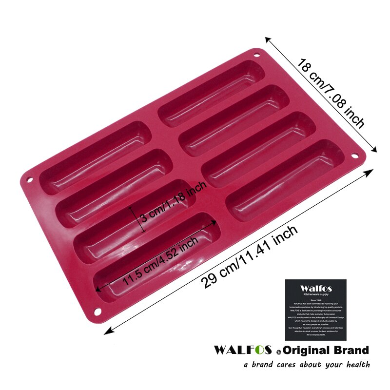 Silicone 8-Slot Eclair Mold Silicone 8-Slot Eclair Mold