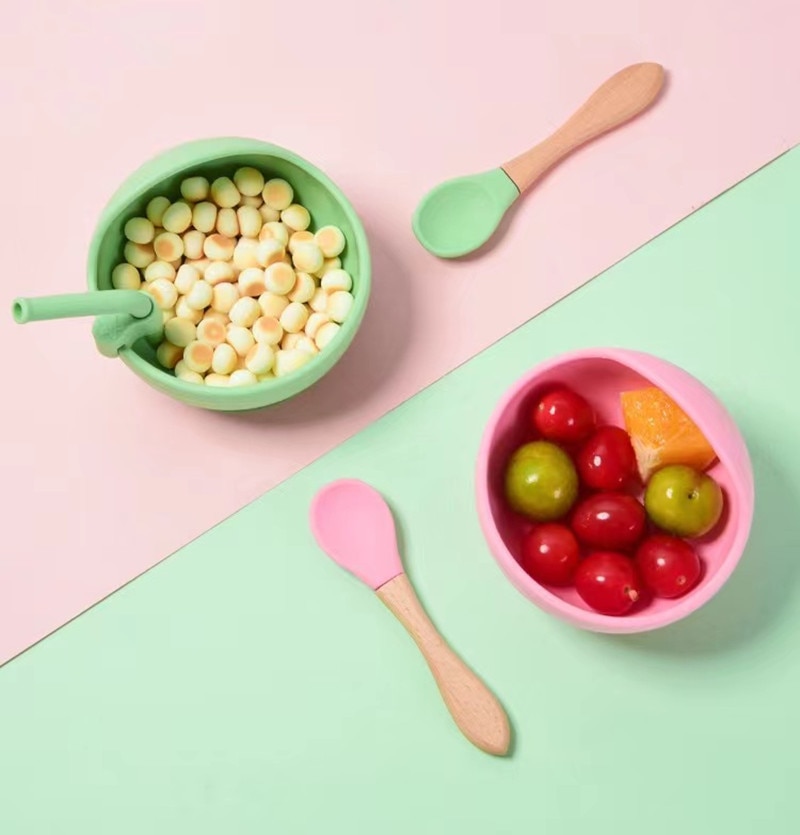 Silicone Baby Feeding Bowl Tableware for Kids Waterproof Suction Bowl With Spoon Children Dishes Kitchenware Baby Stuff Silicone Baby Feeding Bowl Tableware for Kids Waterproof Suction Bowl With Spoon Children Dishes Kitchenware Baby Stuff
