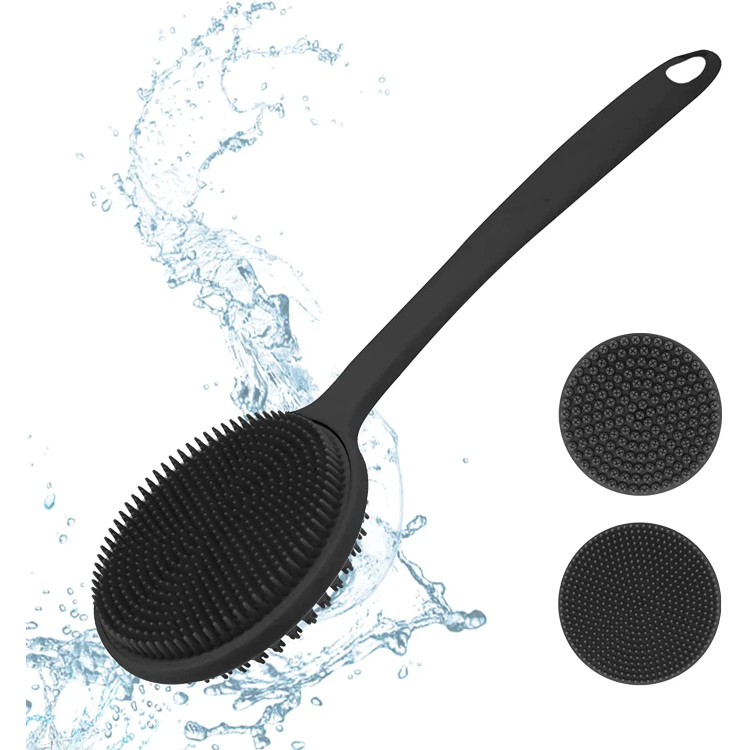 Silicone Back Scrubber for Shower, Bath Body Brush with Long Handle,Double Sided Shower Brush for Shower Exfoliating Silicone Back Scrubber for Shower, Bath Body Brush with Long Handle,Double Sided Shower Brush for Shower Exfoliating