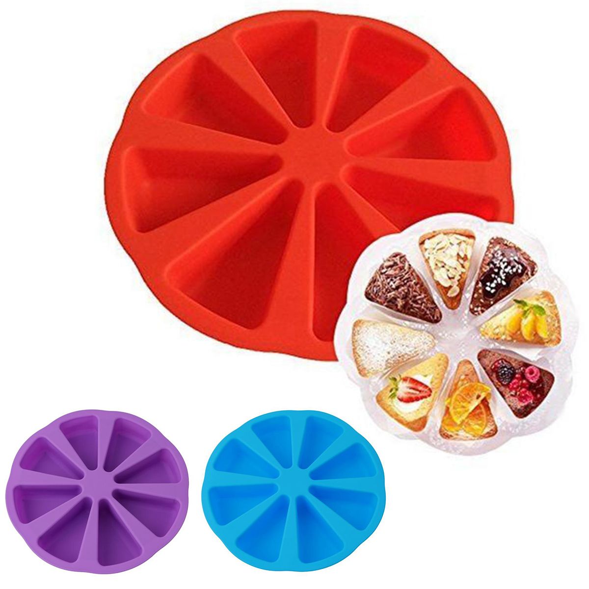 Silicone Baking Tray Cake Slice Mold Silicone Baking Tray Cake Slice Mold