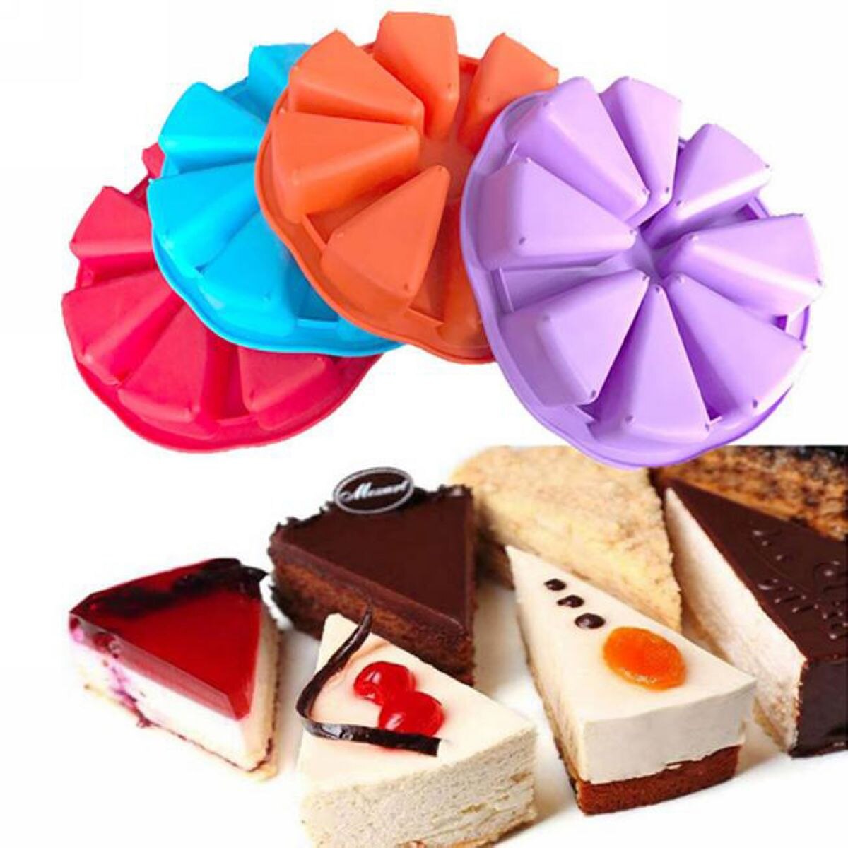 Silicone Baking Tray Cake Slice Mold Silicone Baking Tray Cake Slice Mold