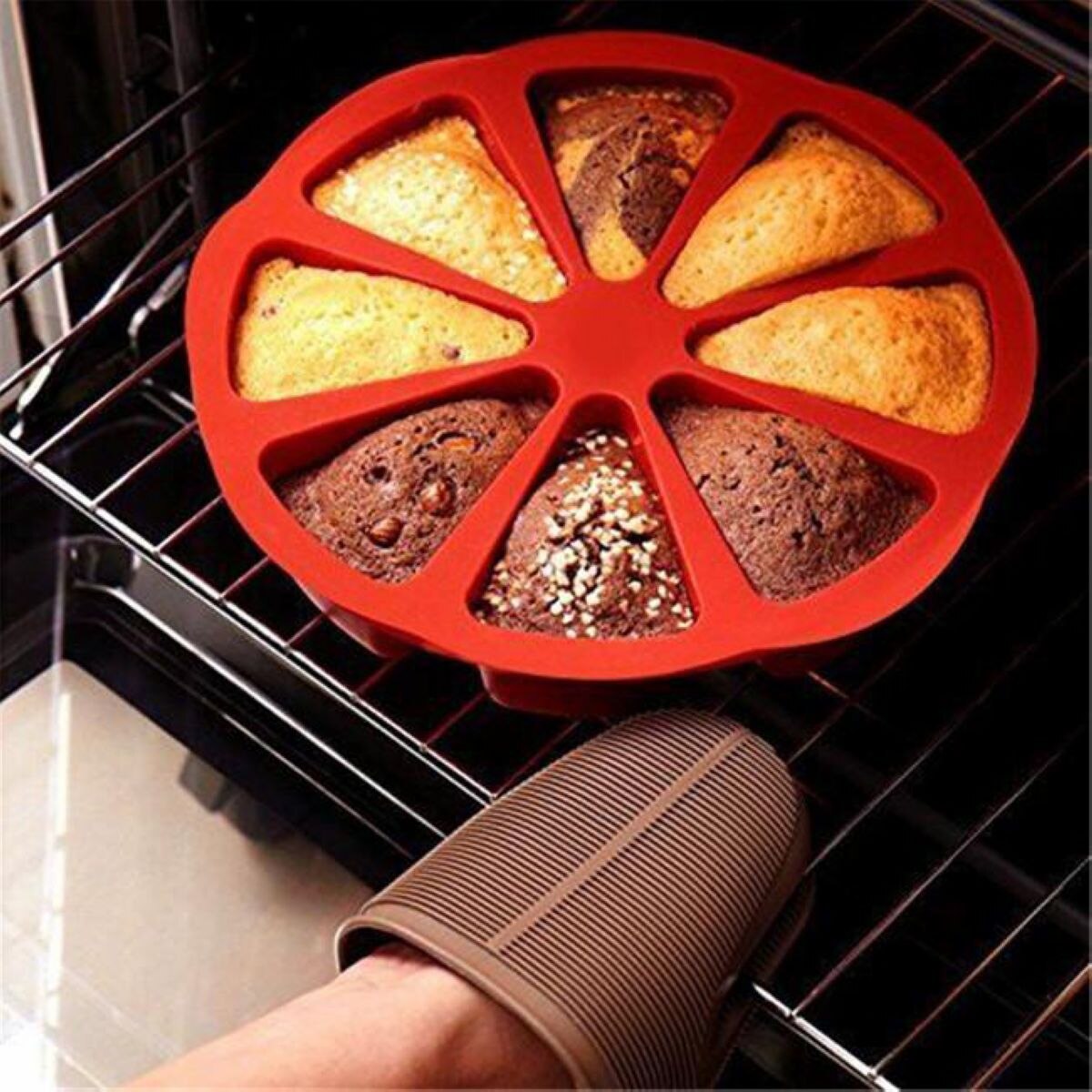 Silicone Baking Tray Cake Slice Mold Silicone Baking Tray Cake Slice Mold