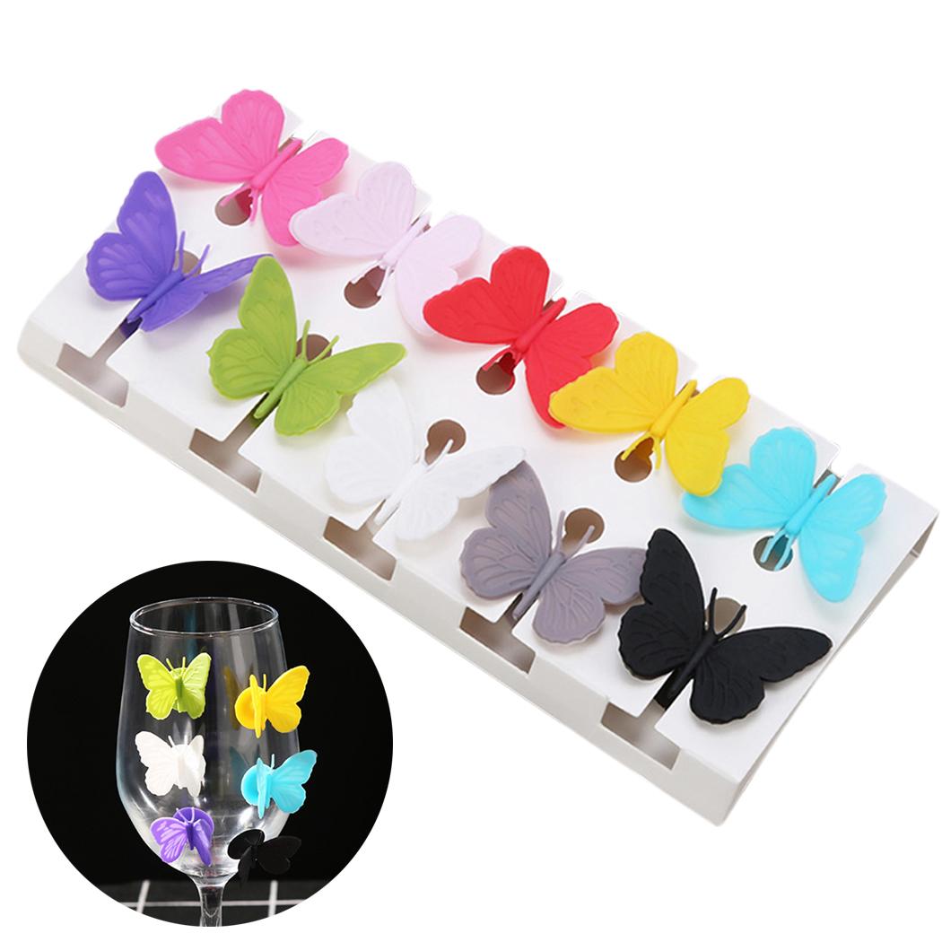 Silicone Butterfly Wine Glass Markers Charms (10 pcs) Silicone Butterfly Wine Glass Markers Charms (10 pcs)