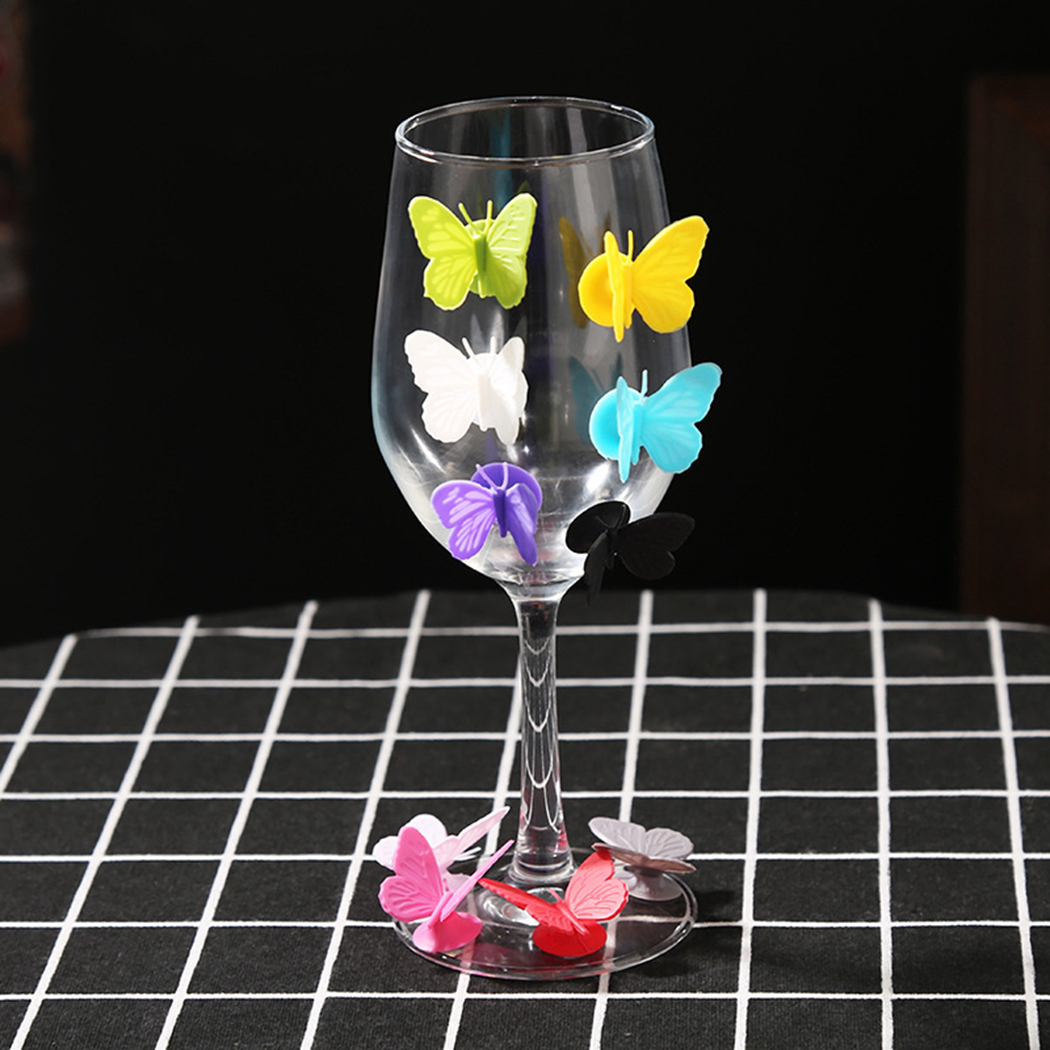 Silicone Butterfly Wine Glass Markers Charms (10 pcs)