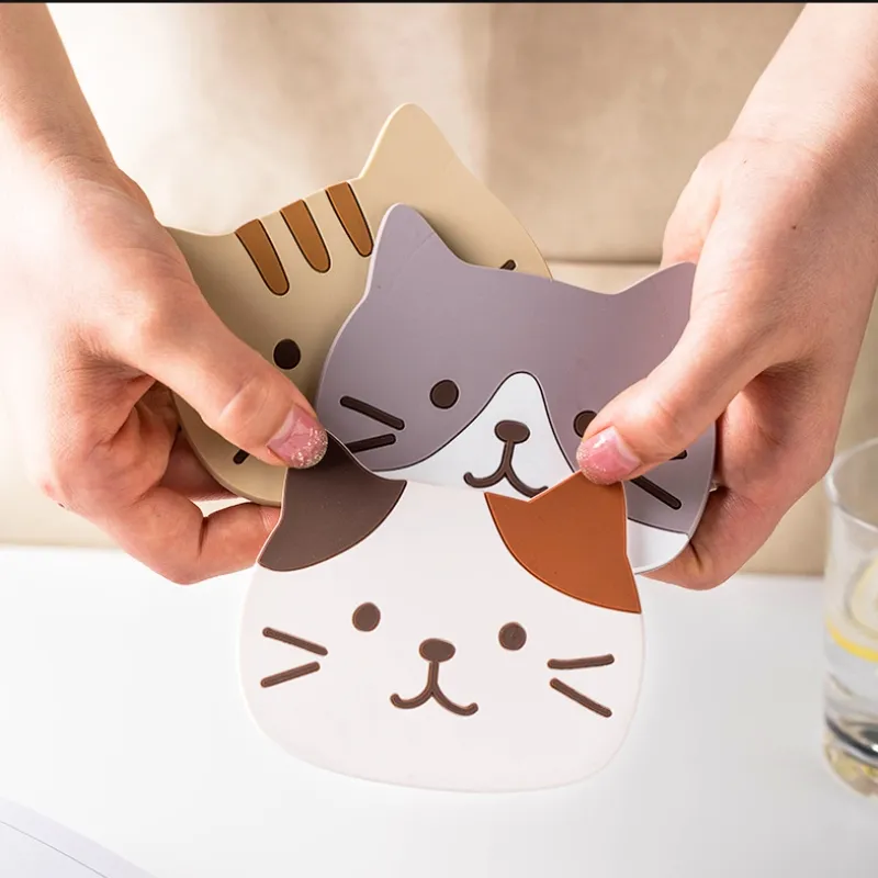 Silicone Cat Drink Coaster Silicone Cat Drink Coaster