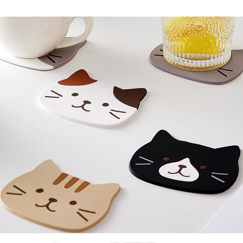 Silicone Cat Drink Coaster Silicone Cat Drink Coaster