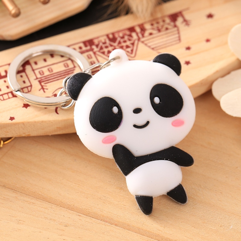 Silicone Charming Panda Keyring