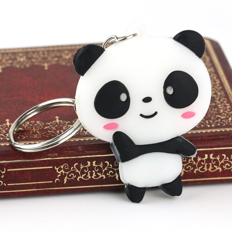 Silicone Charming Panda Keyring