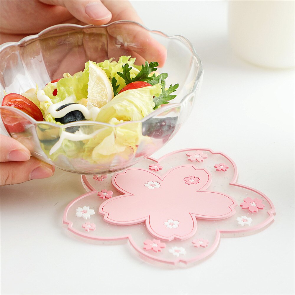 Silicone Cherry Blossom Coasters (2pcs)