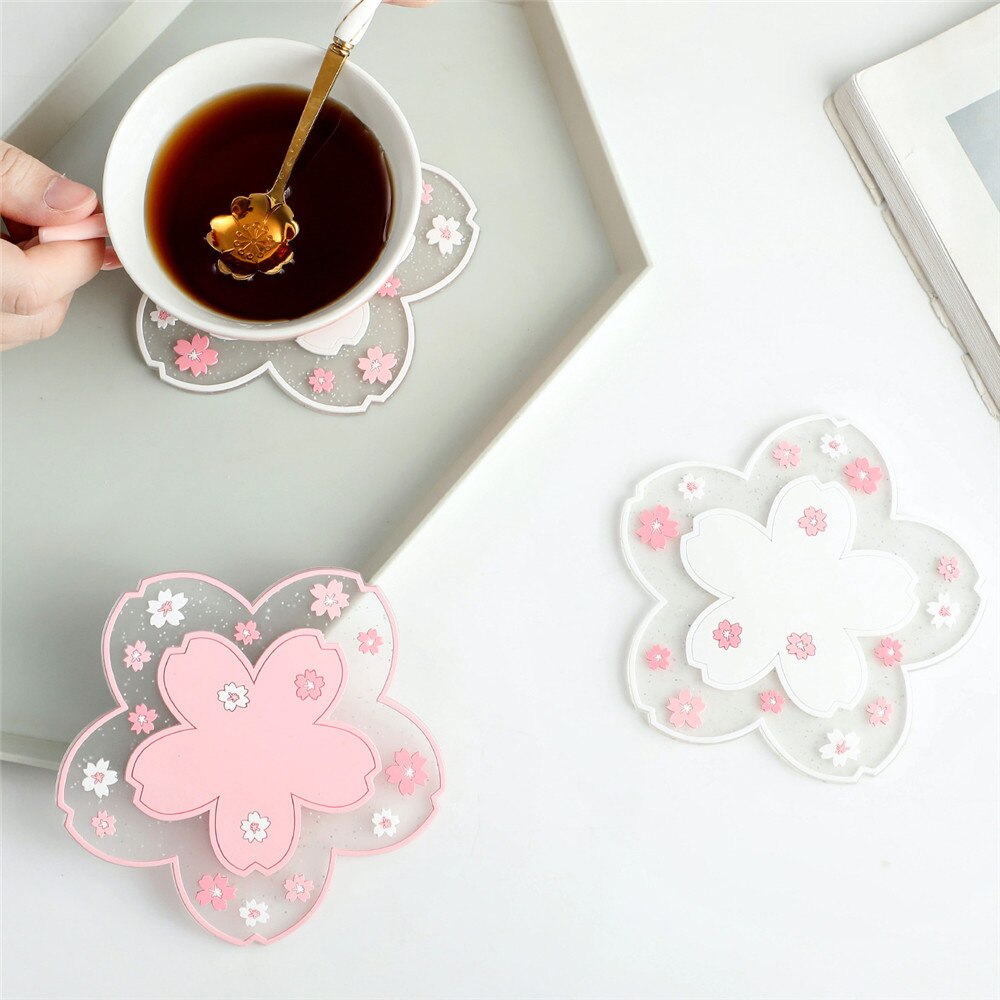 Silicone Cherry Blossom Coasters (2pcs)