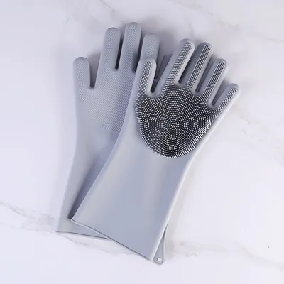 Silicone Cleaning Gloves Dishwashing Scrubber
