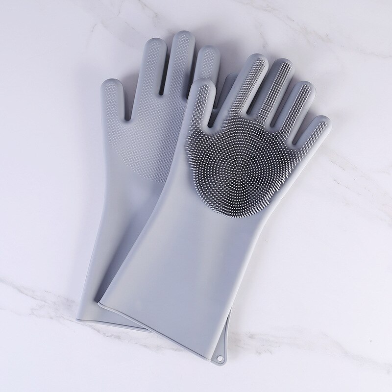 Silicone Cleaning Gloves Dishwashing Scrubber