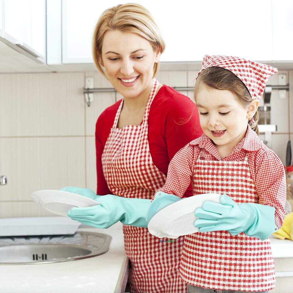 Silicone Dish Scrub Gloves (2 pcs)