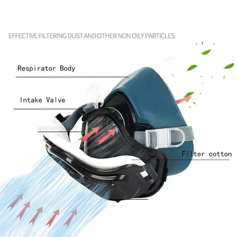 Silicone Dustproof Filter Mask Suitable For Spray Paint House Decoration Grinding Dust Respirator Self-Priming Filter