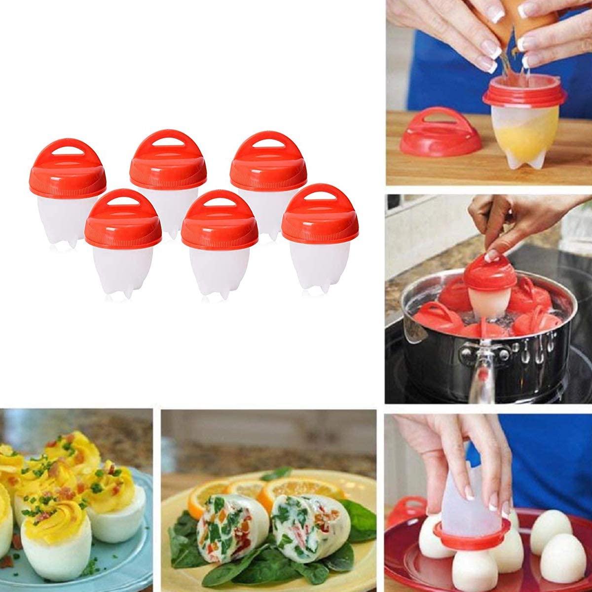 Silicone Egg Cookers Non-Stick Cups (6 Pcs)