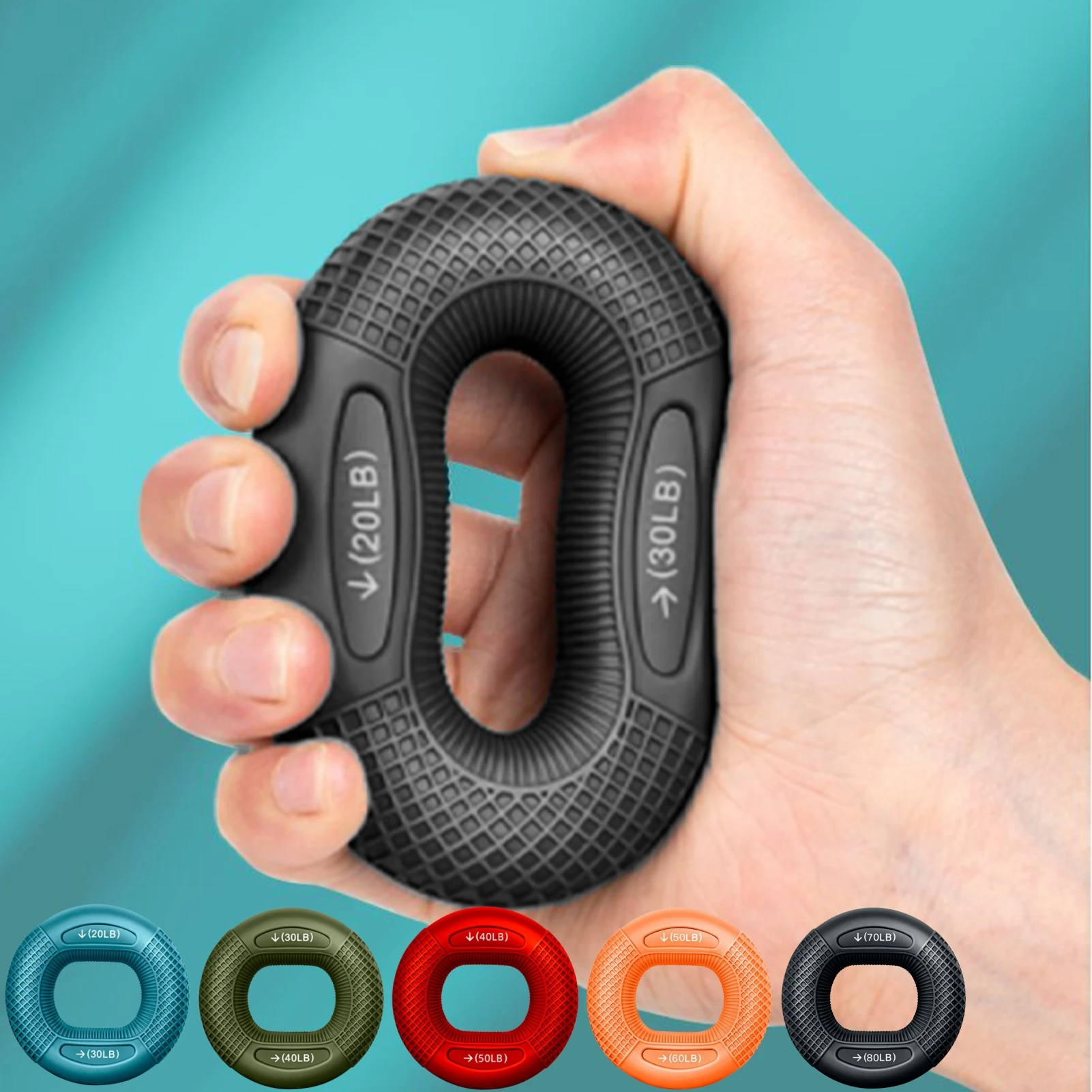 Silicone Finger Gripper Ring Hand Muscle Strengthener Ring Wrist Finger Trainer Exercise Carpal Expander Workout