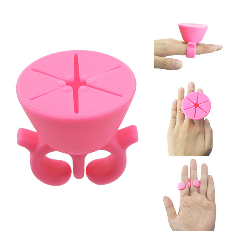 Silicone Finger Nail Polish Holder Ring Silicone Finger Nail Polish Holder Ring