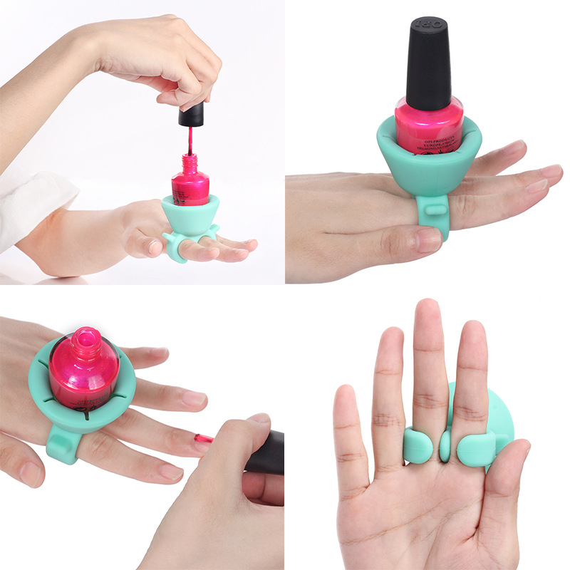 Silicone Finger Nail Polish Holder Ring Silicone Finger Nail Polish Holder Ring