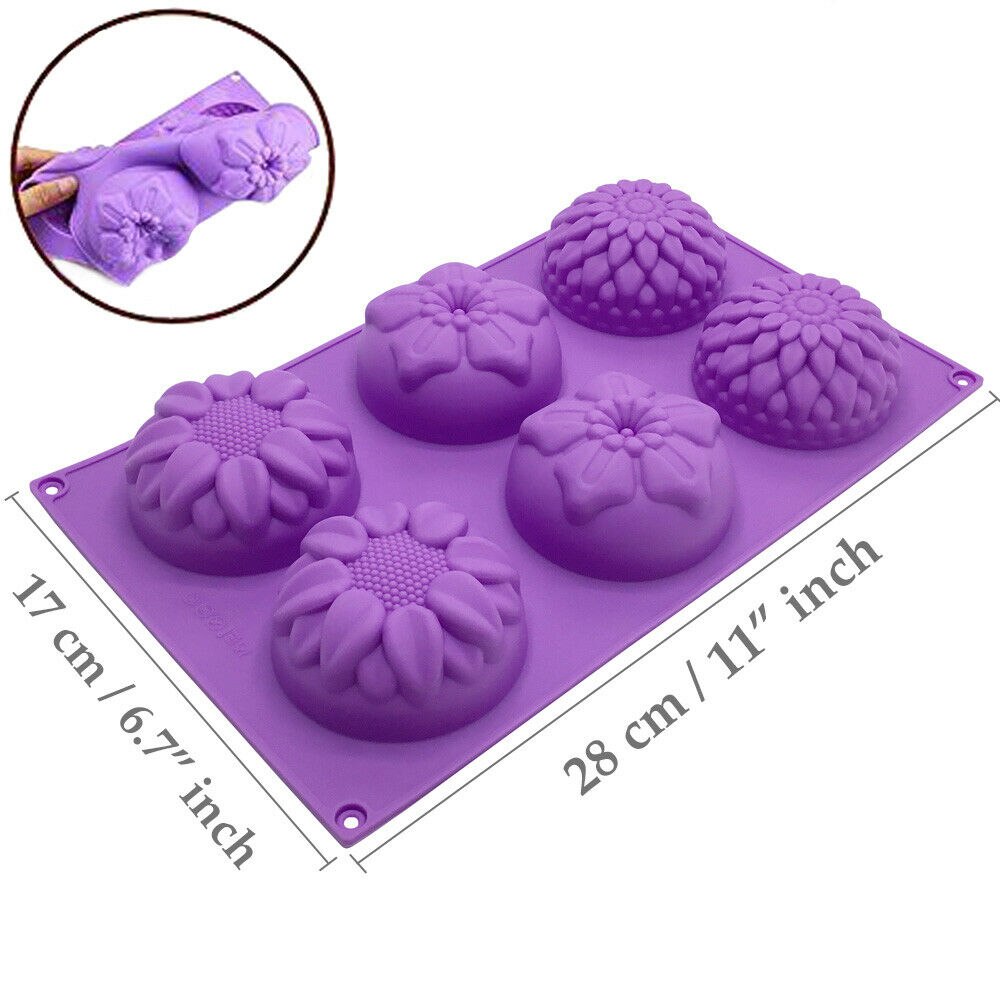 Silicone Flower Round Soap Molds Silicone Flower Round Soap Molds