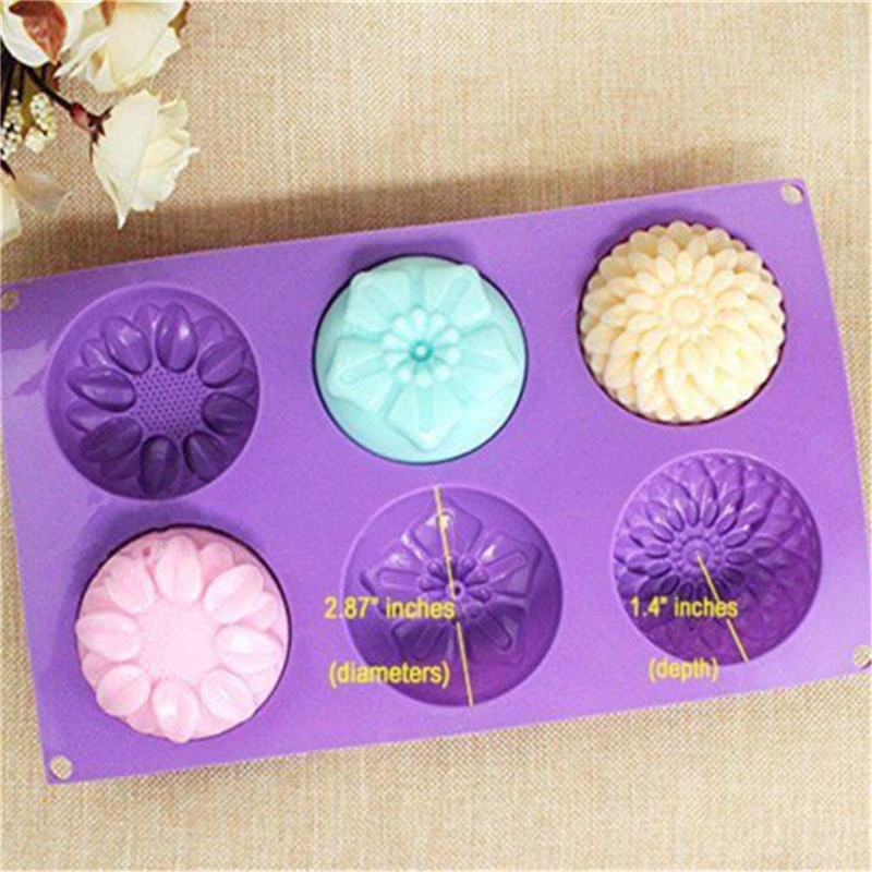 Silicone Flower Round Soap Molds Silicone Flower Round Soap Molds