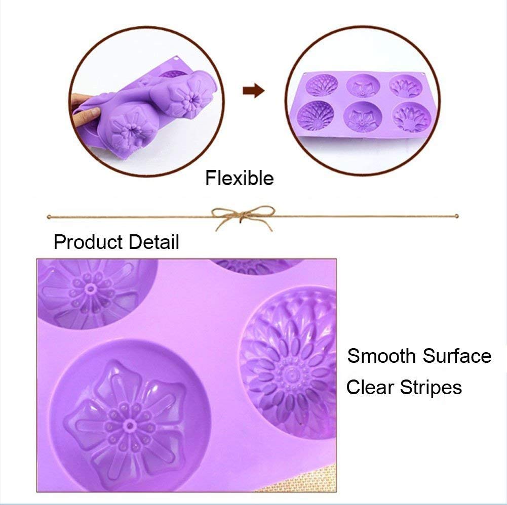 Silicone Flower Round Soap Molds Silicone Flower Round Soap Molds