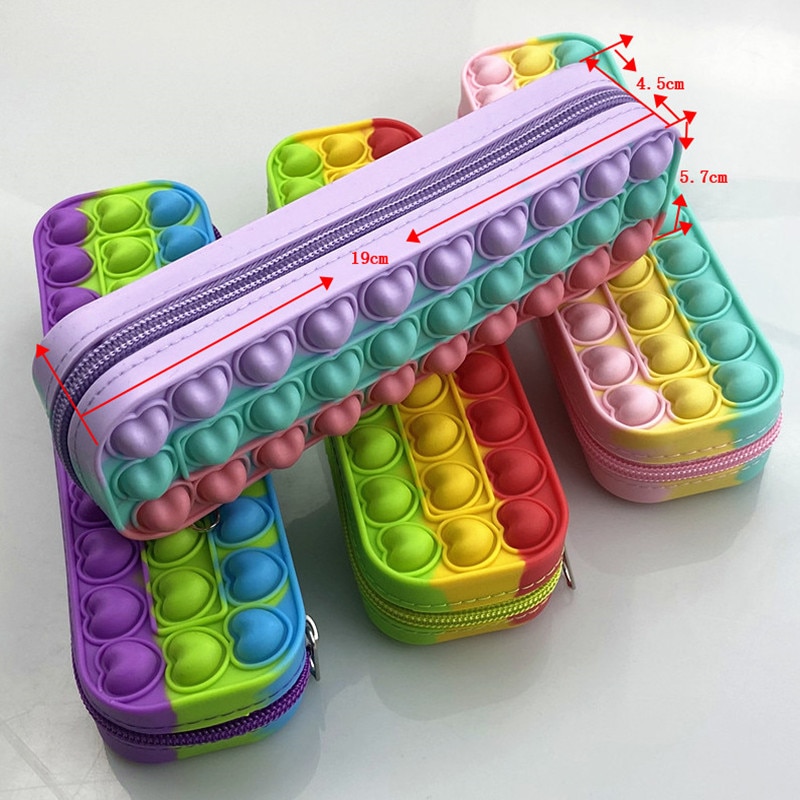 Silicone Heart Pop Pencil Case Silicone Heart Pop Pencil Case
