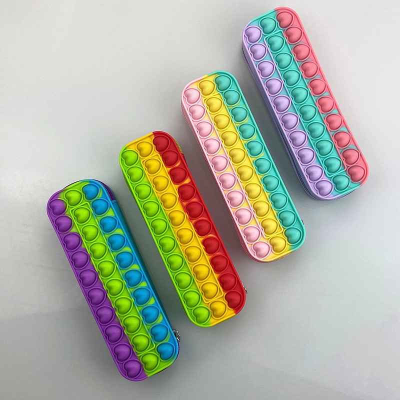 Silicone Heart Pop Pencil Case Silicone Heart Pop Pencil Case
