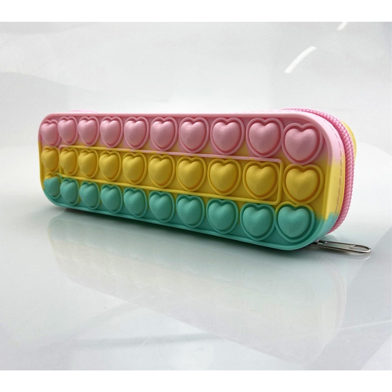 Silicone Heart Pop Pencil Case Silicone Heart Pop Pencil Case