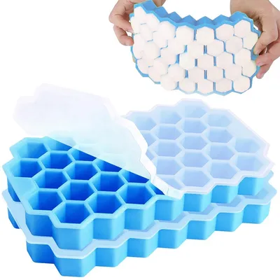Silicone Honeycomb Ice Tray with Cover