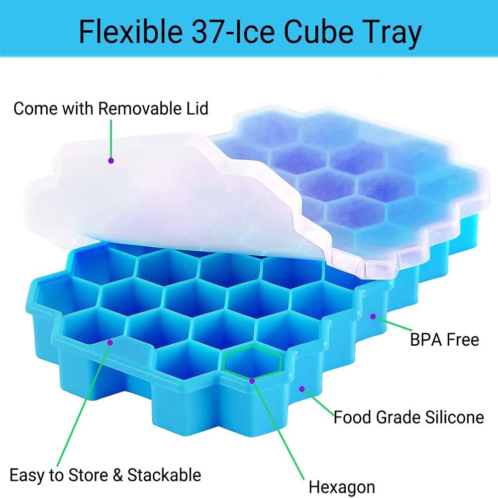 Silicone Honeycomb Ice Tray with Cover Silicone Honeycomb Ice Tray with Cover