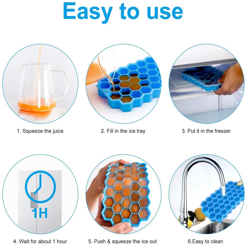 Silicone Honeycomb Ice Tray with Cover Silicone Honeycomb Ice Tray with Cover
