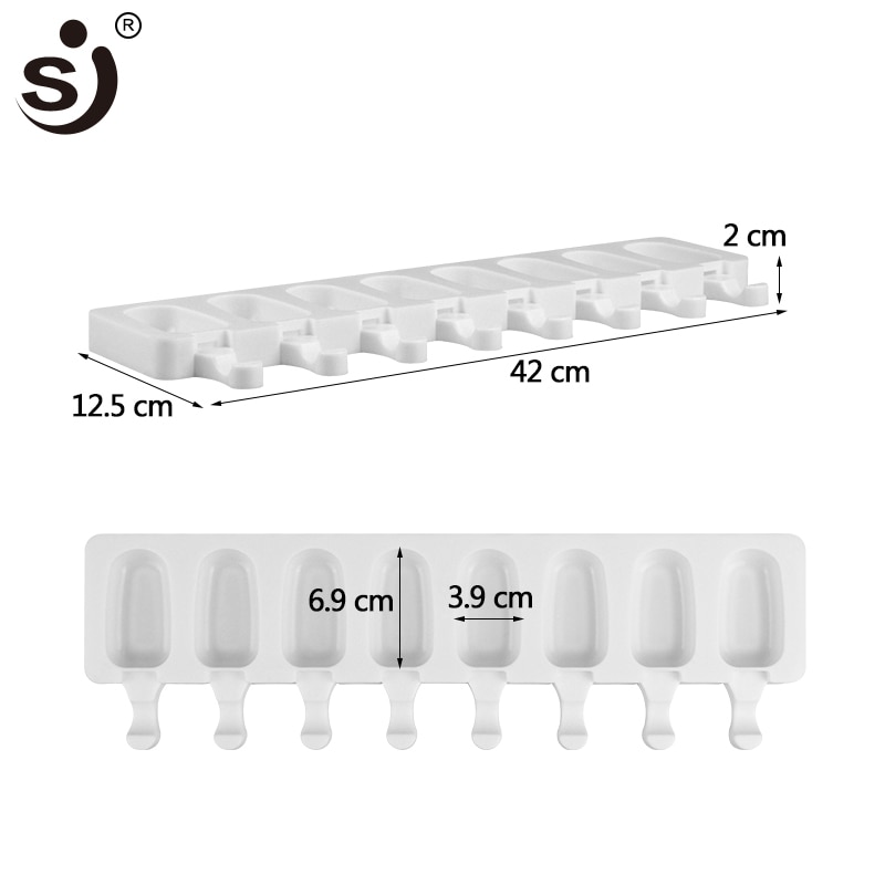 Silicone Ice Cream Mold 8-Cavity Tray Silicone Ice Cream Mold 8-Cavity Tray
