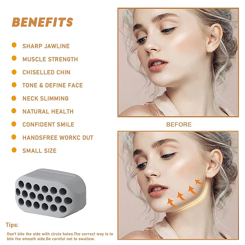 Silicone Jaw Exerciser Facial Toner & Jawline Fitness Ball Neck Toning Equipment Facial Beauty Tool Double Chin