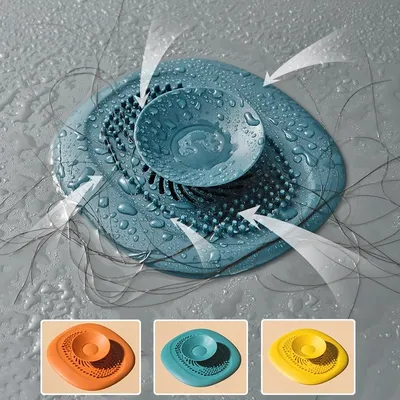 Silicone Kitchen Sink Plug Shower Filter Drain Cover Stopper Sink Strainer Drainer Floor Drain Hair Catcher Bathroom
