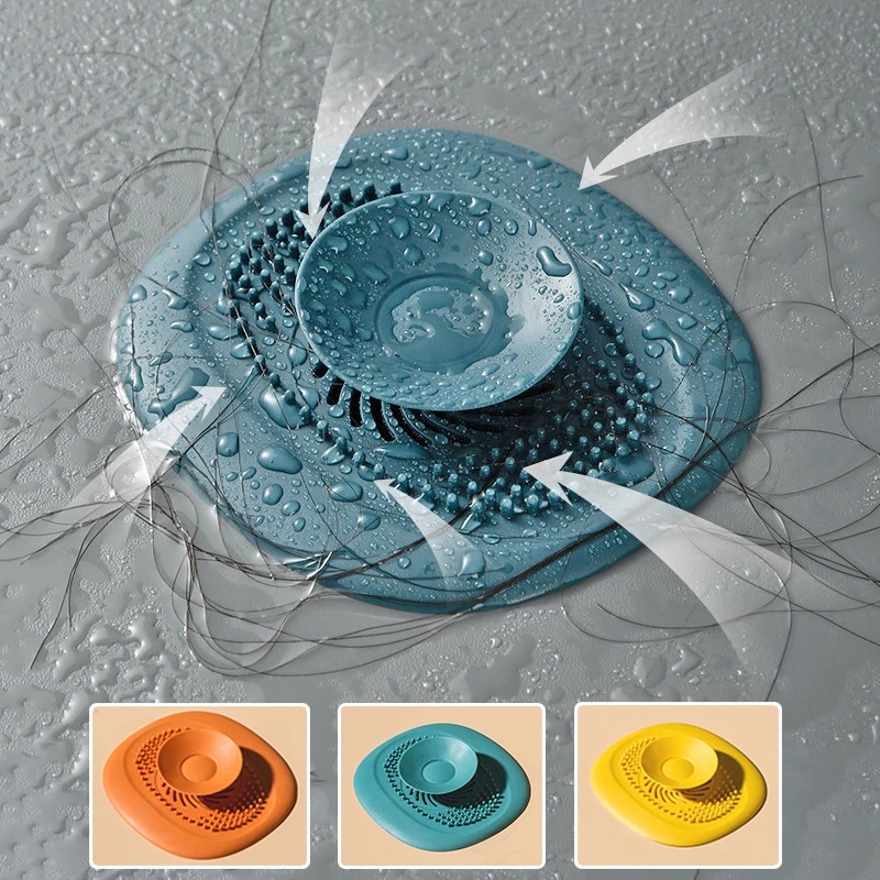 Silicone Kitchen Sink Plug Shower Filter Drain Cover Stopper Sink Strainer Drainer Floor Drain Hair Catcher Bathroom