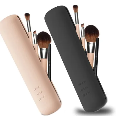 Silicone Makeup Brush Storage Bag Waterproof Makeup Brush Travel Holder Magnetic Portable Cosmetic Bag Multipurpose