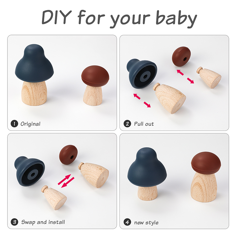 Silicone Mushroom Teething Toys (12pcs) Silicone Mushroom Teething Toys (12pcs)